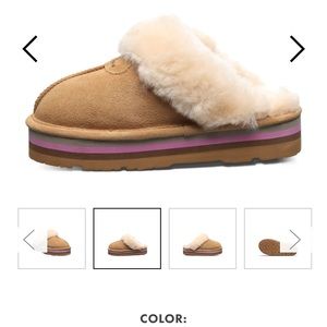 Bearpaw platform slippers